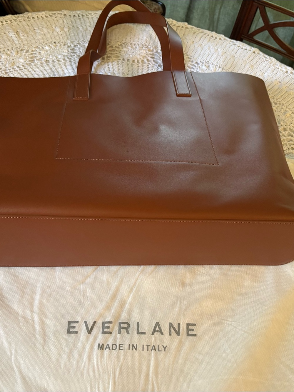 Everlane Cognac Leather Tote - Men's Large Carryall